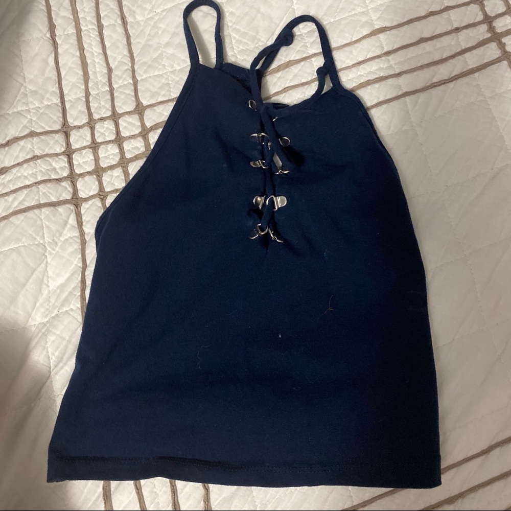 Navy blue crop top